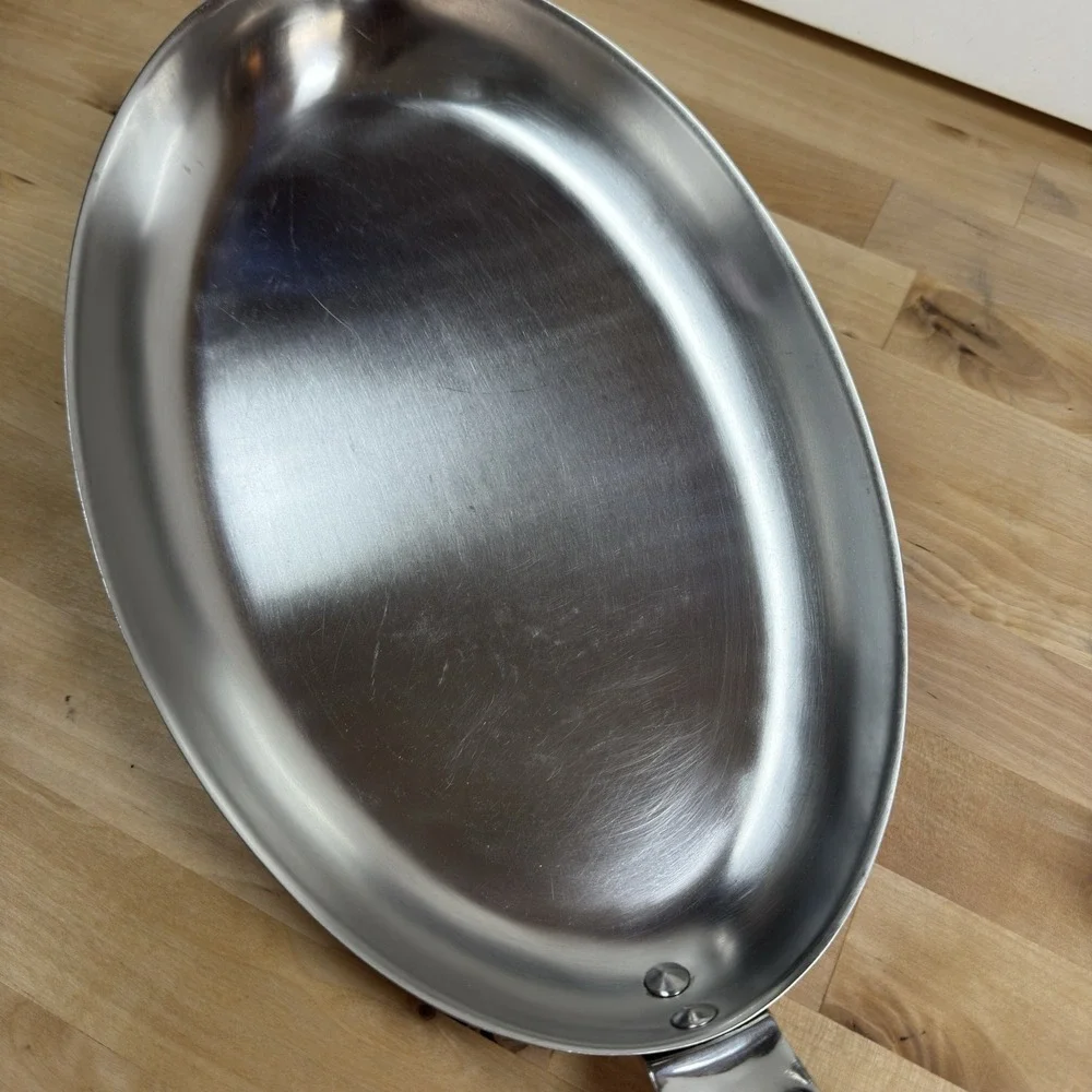 Scavullo Legion Utensils Copper Oval Heavy Skillet Fish Pan 13.5